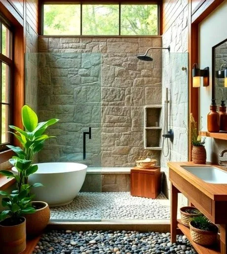 Assorted river pebble stones for garden and flooring